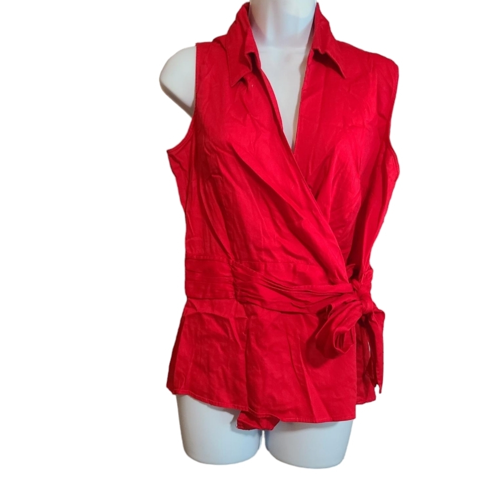 SCOTT TAYLOR 100% cotton wrap top XL